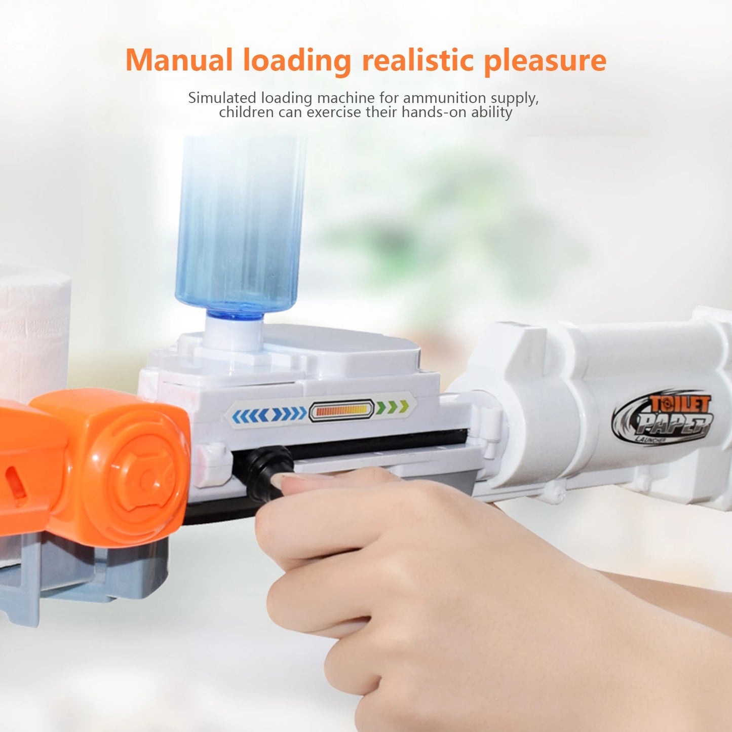 Kids Paper Shot Gun Toy Plastic Eco-Friendly Toilet Paper Spitball Rapid Fire Game For Indoor Outdoor Teens Adults