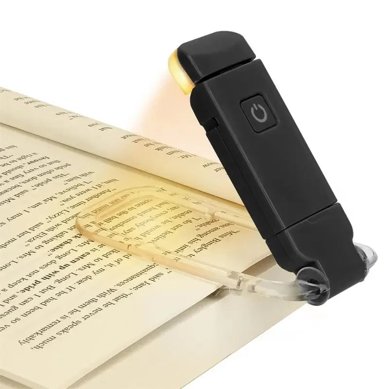 Lampada da lettura a LED ricaricabile USB Lampada da lettura Protezione per gli occhi Luce notturna Clip portatile Luce da scrivania Segnalibro Lampada da lettura notturna