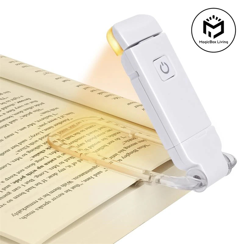 Lampada da lettura a LED ricaricabile USB Lampada da lettura Protezione per gli occhi Luce notturna Clip portatile Luce da scrivania Segnalibro Lampada da lettura notturna