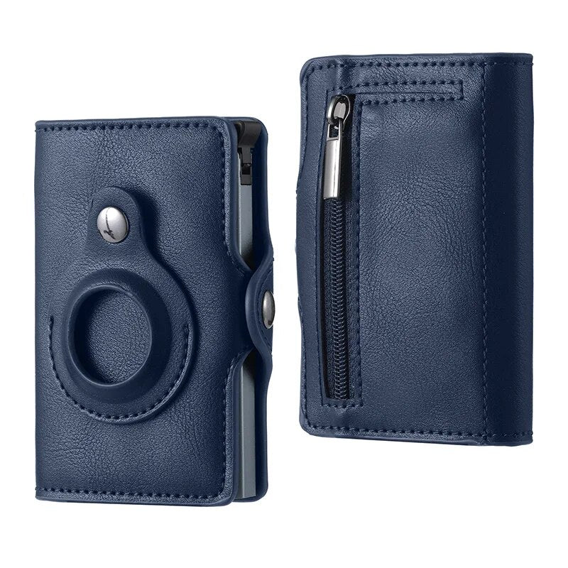 Leather Airtag Wallet Men Women ID Credit Card Holder Wallet With Apple AirTags Tracker Case Anti-lost PU Protection Shell Cover