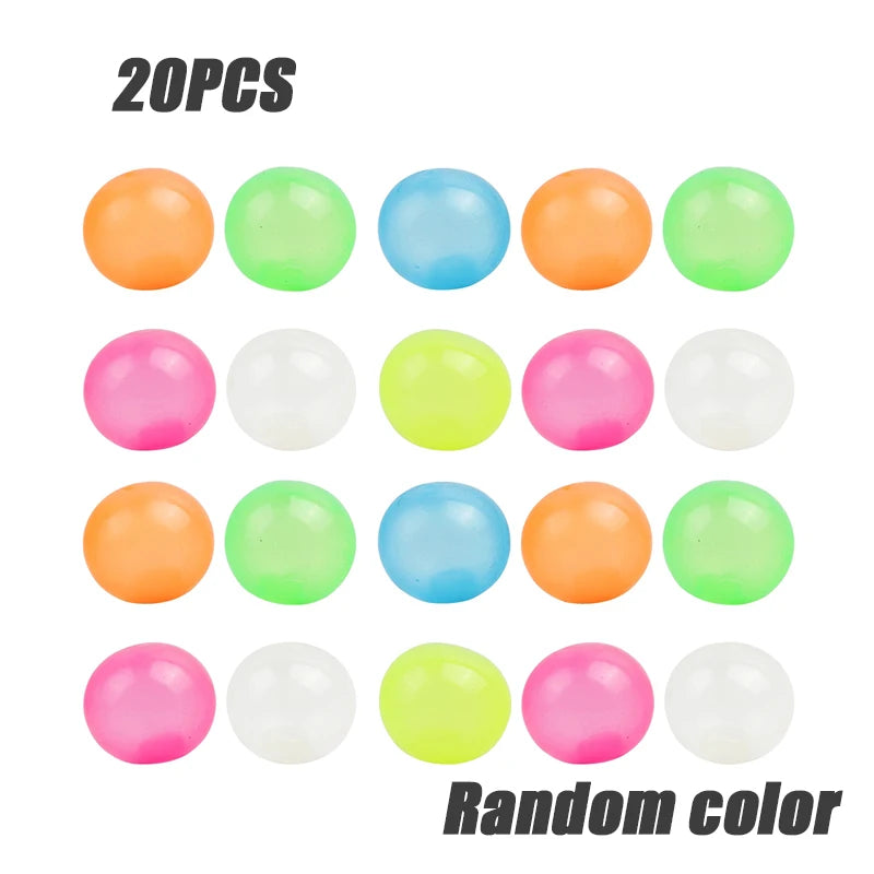 Luminoso Wall Target Ball Sucker giocattoli di decompressione appiccicosi Squeeze Ball For Kid Teen Adult Colorful TPR Toy Balls colore casuale