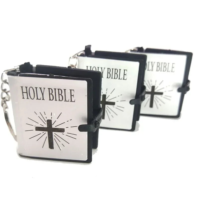 Mini heilige Bibel Schlüssel anhänger Buch Schlüssel bund Religion englische Version Christian Jesus Schlüssel ring Schlüssel ring Geschenk Gebet Gott segne s112