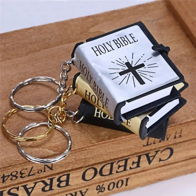 Mini heilige Bibel Schlüssel anhänger Buch Schlüssel bund Religion englische Version Christian Jesus Schlüssel ring Schlüssel ring Geschenk Gebet Gott segne s112