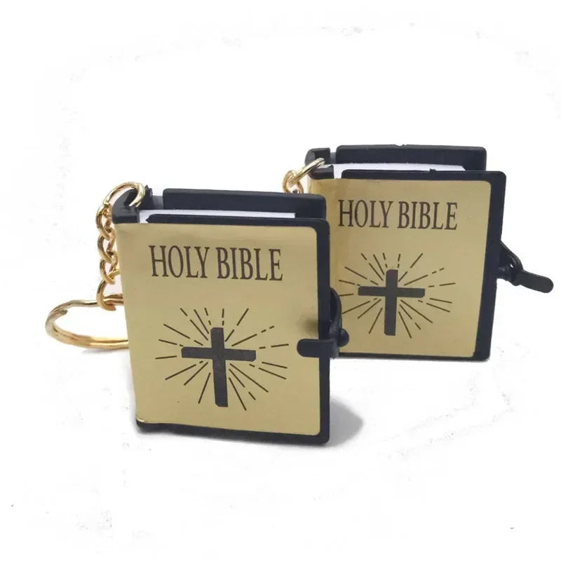 Mini heilige Bibel Schlüssel anhänger Buch Schlüssel bund Religion englische Version Christian Jesus Schlüssel ring Schlüssel ring Geschenk Gebet Gott segne s112