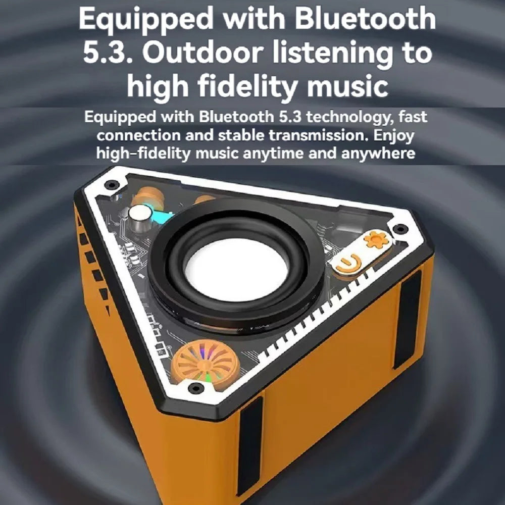 Mini legal mecha bluetooth alto-falante subwoofer alta fidelidade som surround ao ar livre casa portátil sem fio bluetooth alto-falante leitor de música