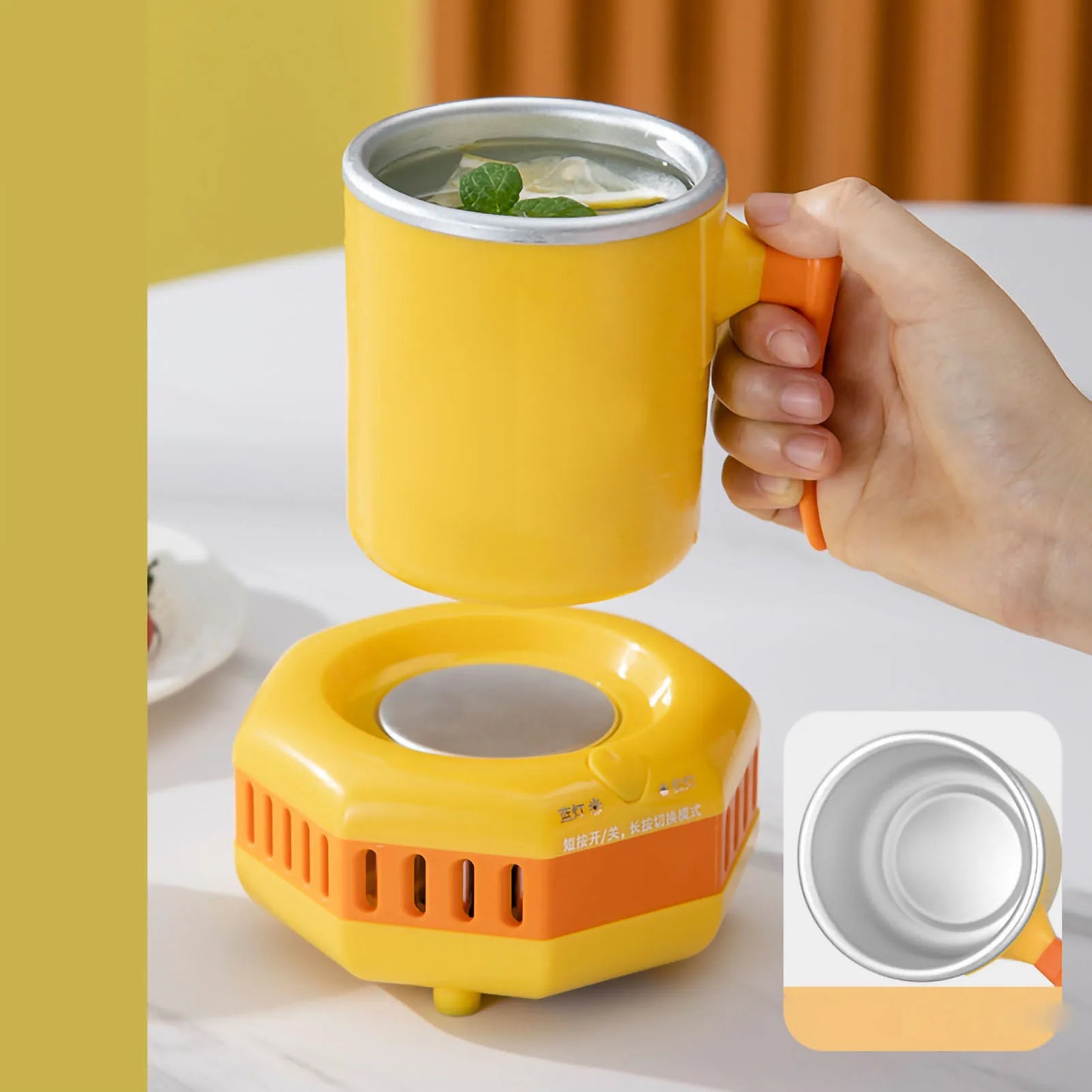 Mini refrigeratore per bevande in alluminio, tazza di raffreddamento veloce portatile-Mini refrigeratore per bevande in alluminio con motivo a anatra gialla