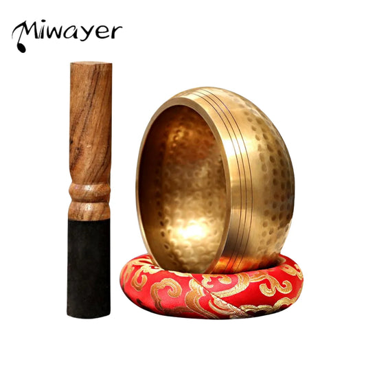 Miwayer Sing Bowl Nepal handgemachte Tibet Buddha Klangschale Musik Yoga Kupfer Klangtherapie Religiöse Lieferungen Tibetischer Singen