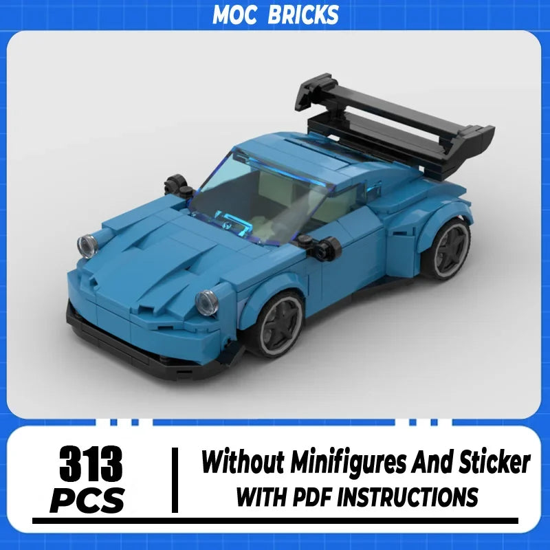 Moc bausteine autos erie rwb 933 champion speed autos modell technologie ziegel stadt autos diy ferien bau spielzeug