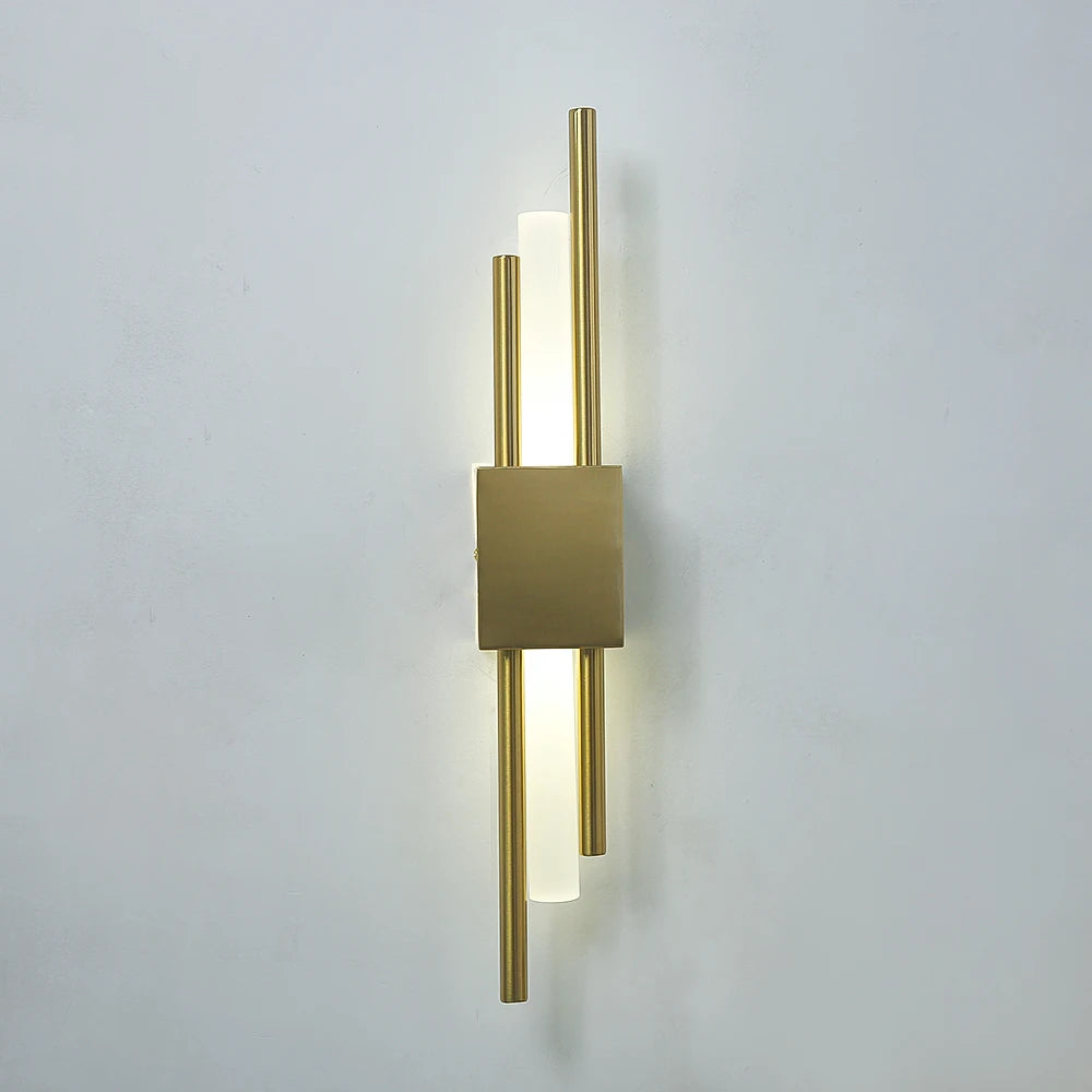 Modern led wall light Wall Lamps Black And Bronze Brass Gold Metal Acrylic Pipe LED wall lamps for living room Wall Sconce