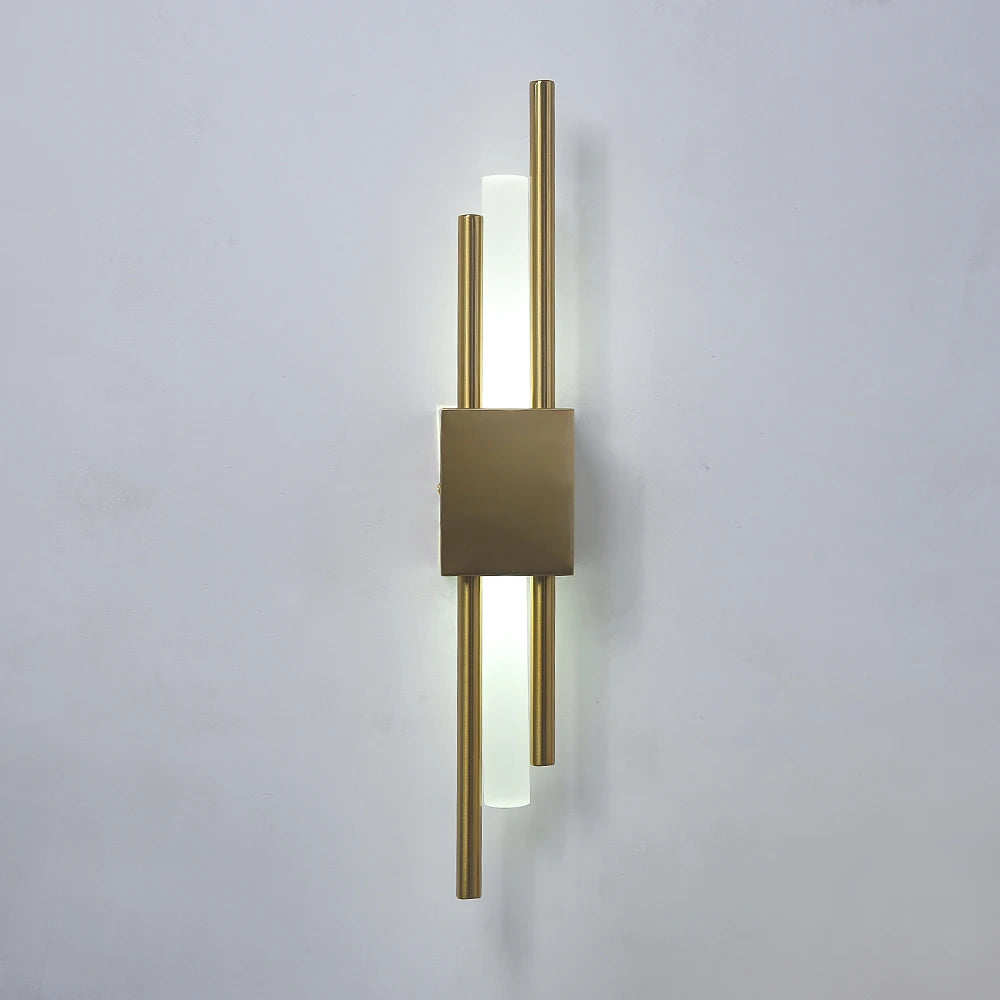 Modern led wall light Wall Lamps Black And Bronze Brass Gold Metal Acrylic Pipe LED wall lamps for living room Wall Sconce