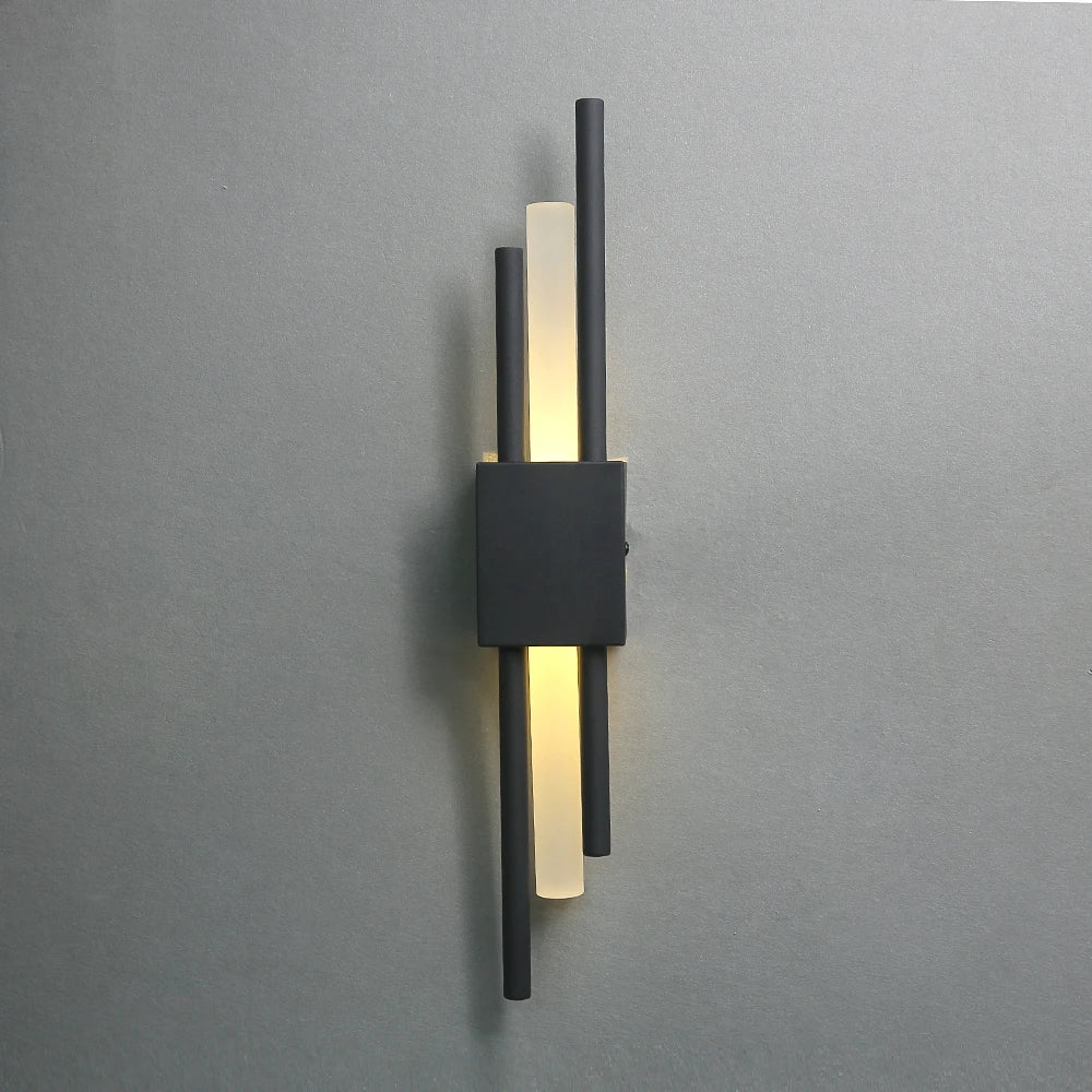 Modern led wall light Wall Lamps Black And Bronze Brass Gold Metal Acrylic Pipe LED wall lamps for living room Wall Sconce