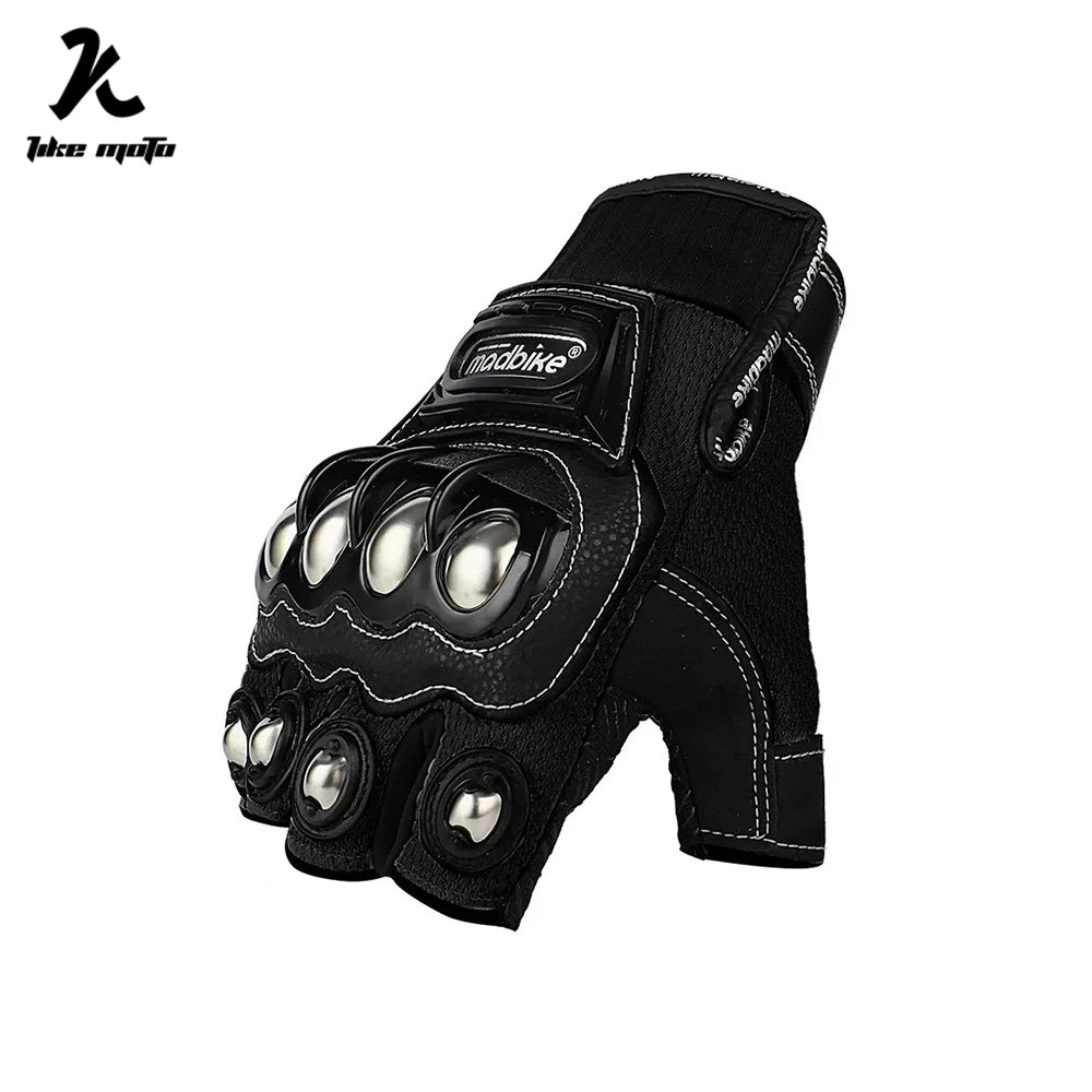 Motobike Knitting Guantes Unisex Men Women Motorcycle Summer Breathable Riding Protective Gear Half Finger Sporting Biker Glove