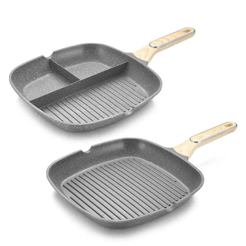 Multi-Purpose Durable Nonstick Omelet Frying Pan 3-in-1 Steak Breakfast Skillets Saucepan Cooking Pots Kitchen Cookware Utensils