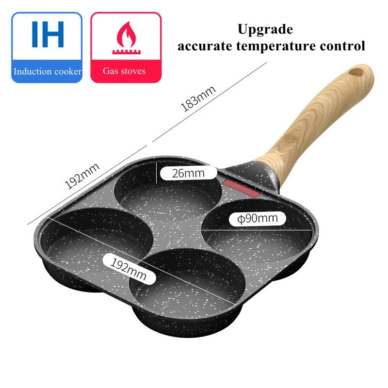 Multi-Purpose Durable Nonstick Omelet Frying Pan 3-in-1 Steak Breakfast Skillets Saucepan Cooking Pots Kitchen Cookware Utensils