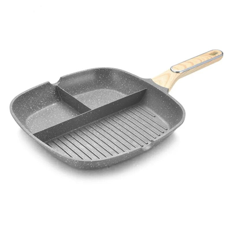 Multi-Purpose Durable Nonstick Omelet Frying Pan 3-in-1 Steak Breakfast Skillets Saucepan Cooking Pots Kitchen Cookware Utensils