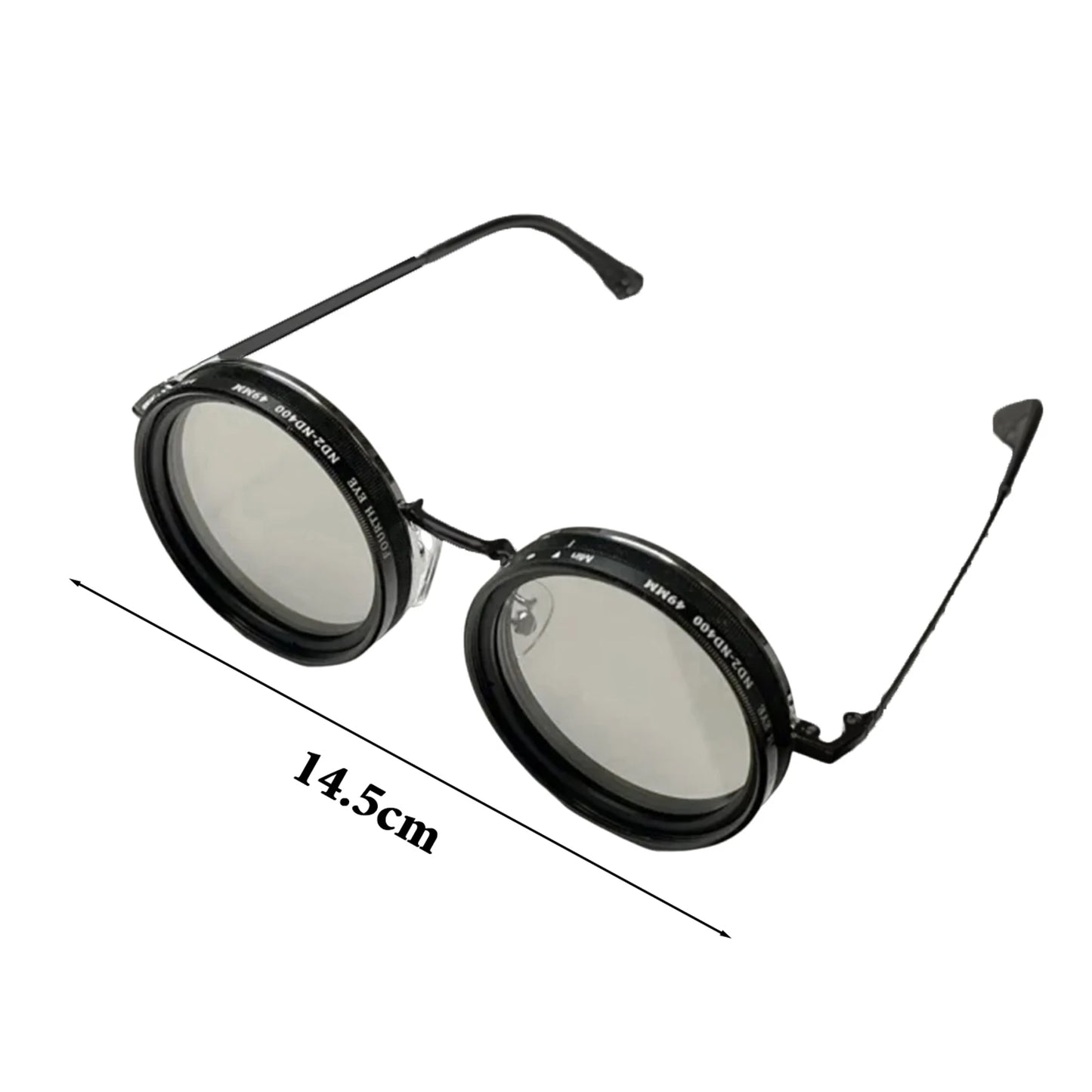 ND Filter Sunglasses 1-9 Gears Adjustable Sunglasses with ND Filter Lenses Handcrafted Retro Sun Glasses Round Polarized Glasses