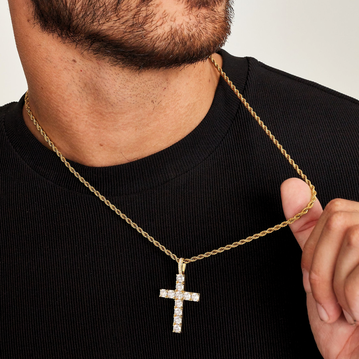 DIAMOND CROSS PENDANT [GOLD]