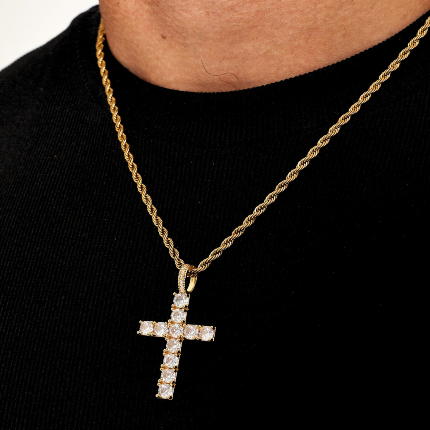 DIAMOND CROSS PENDANT [GOLD]