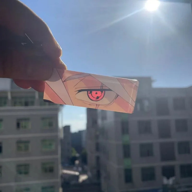 Naruto Keychain Acrylic Sunlight Uchiha Itachi Shining Eyes Rectangular Double Sided Pattern New Backpack Pendant Christmas Gift