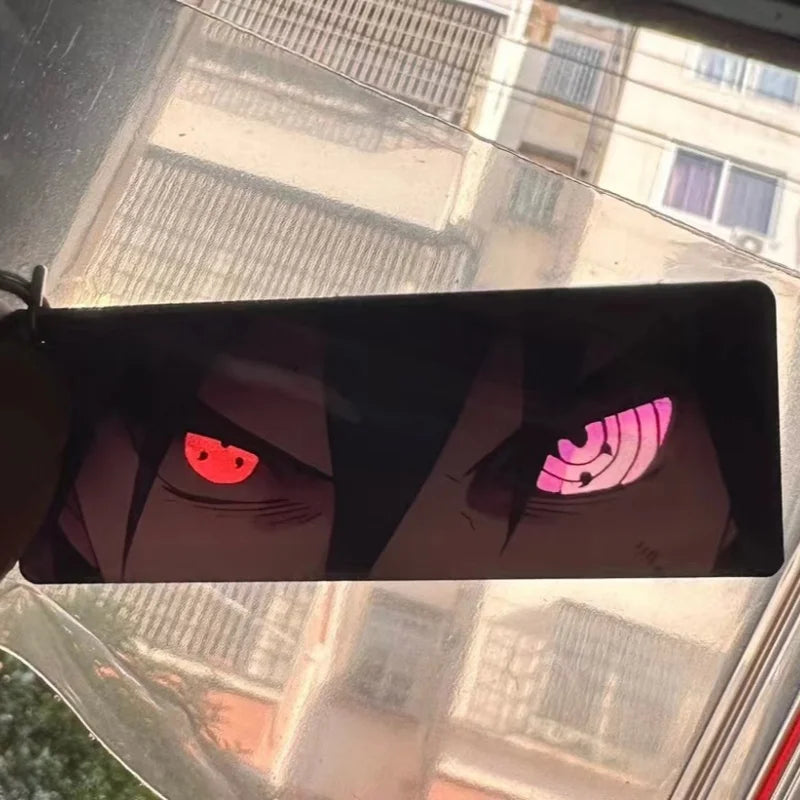 Naruto Keychain Acrylic Sunlight Uchiha Itachi Shining Eyes Rectangular Double Sided Pattern New Backpack Pendant Christmas Gift