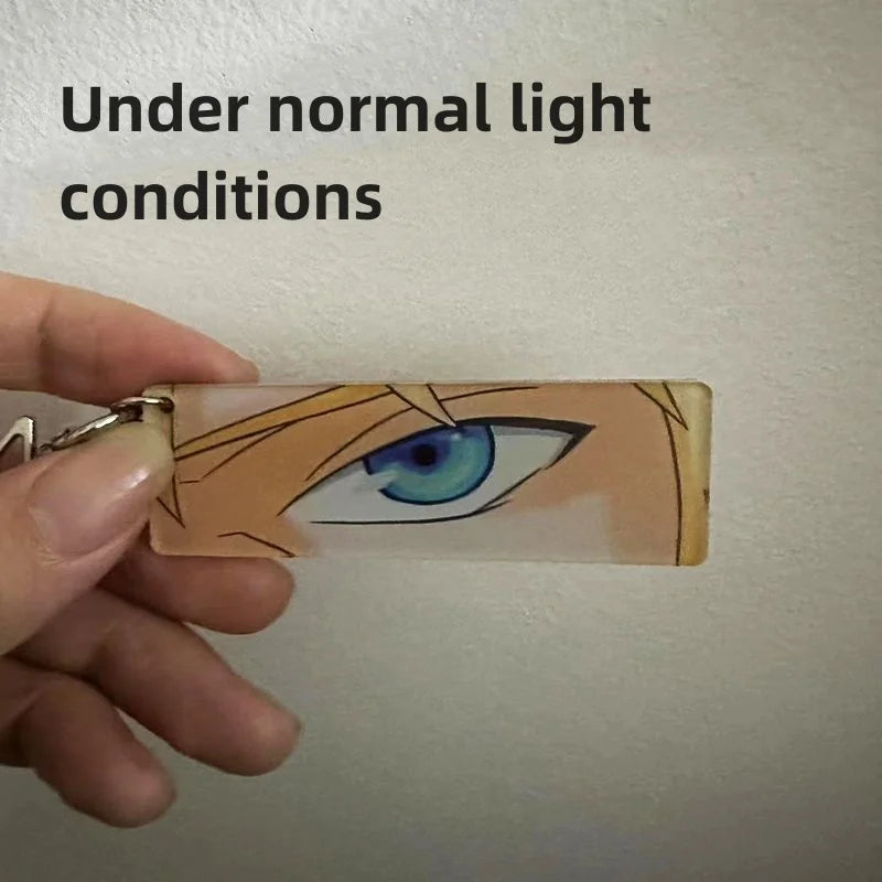 Naruto Keychain Acrylic Sunlight Uchiha Itachi Shining Eyes Rectangular Double Sided Pattern New Backpack Pendant Christmas Gift