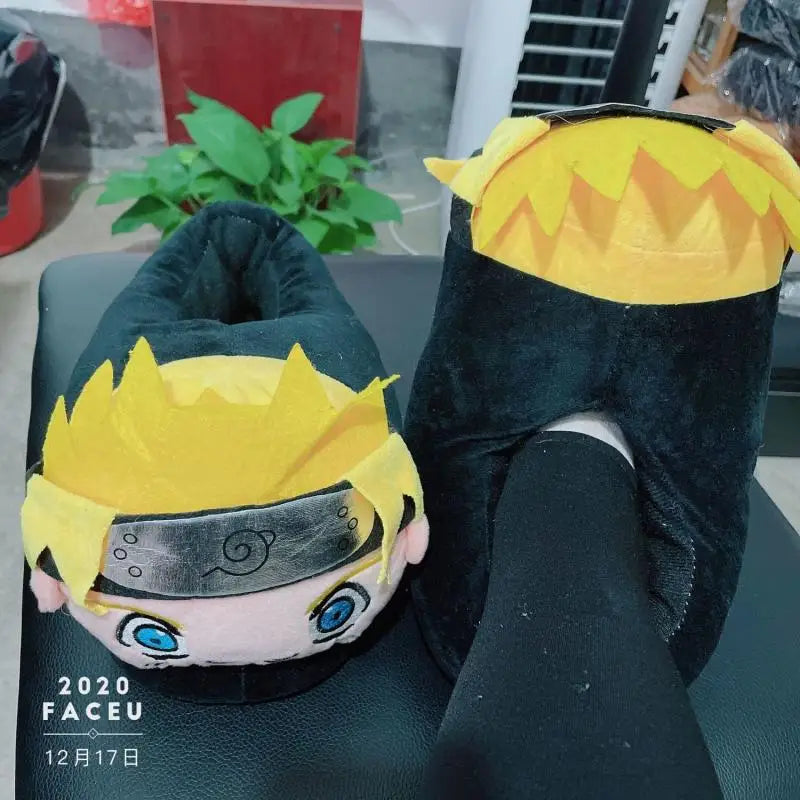 Naruto Uzumaki Naruto Winter Cotton Slippers Plush Couple Autumn and Winter Residential Home Indoor Shoes Anti Slip