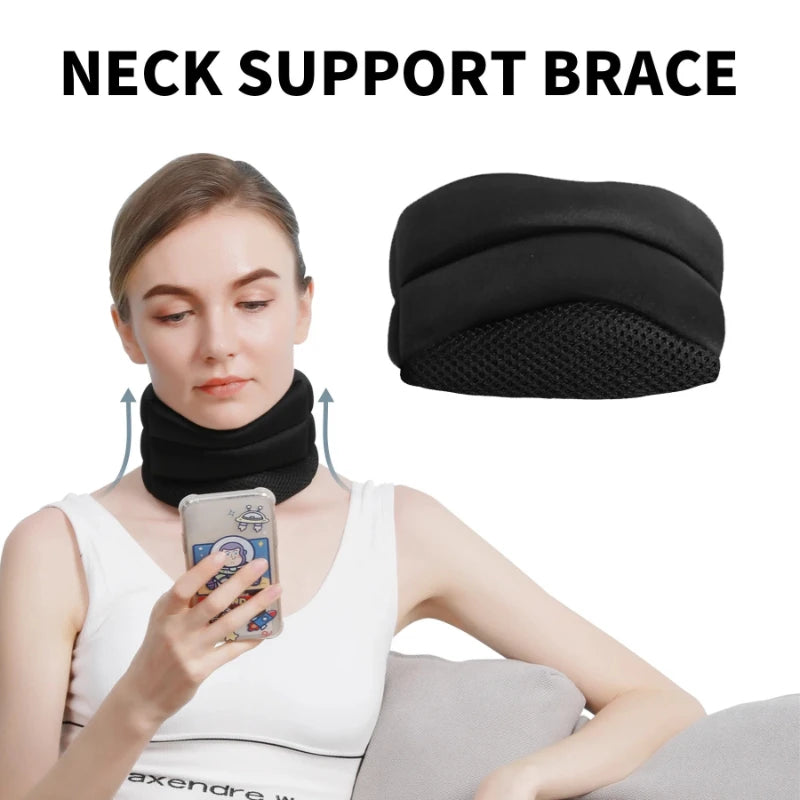 Neck Support Cervical Brace Adjustable Cervical Collar Soft Durable Foam for Relieve Cervical Pain Airplane Travel Nap Health