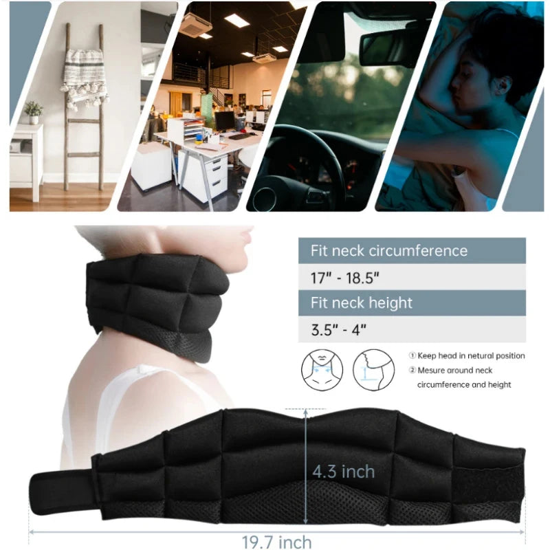 Neck Support Cervical Brace Adjustable Cervical Collar Soft Durable Foam for Relieve Cervical Pain Airplane Travel Nap Health