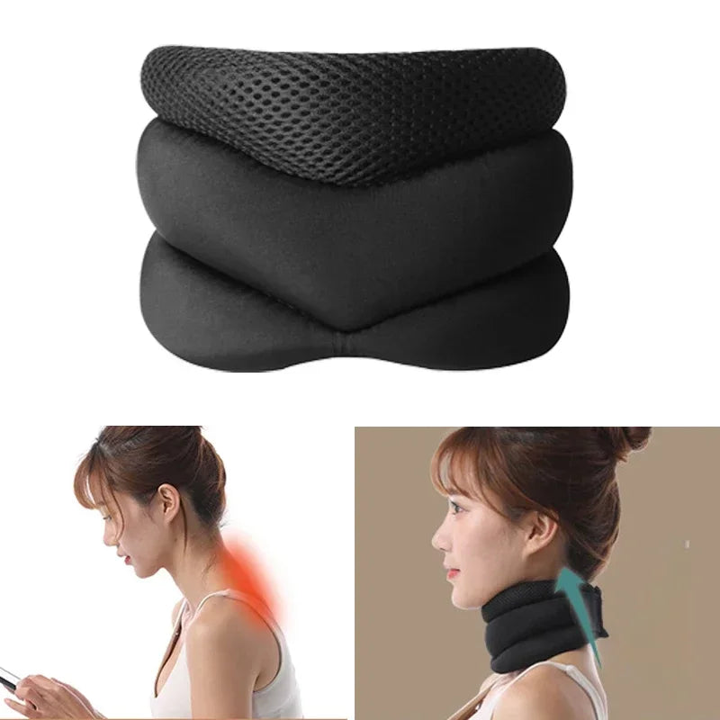 Neck Support Cervical Brace Adjustable Cervical Collar Soft Durable Foam for Relieve Cervical Pain Airplane Travel Nap Health