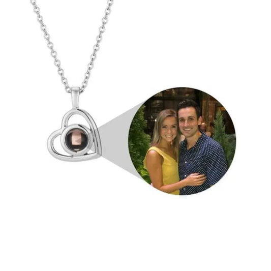 Necklace With Heart Personalized Any Photo Necklace For Women Men Couple Memorial Anniversary Mother's Day Gift