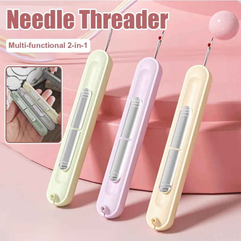 Needle Threader home use Multi-function needle threader for the elderly Hand sewing tools Needle Threader 2 in1 needle threader