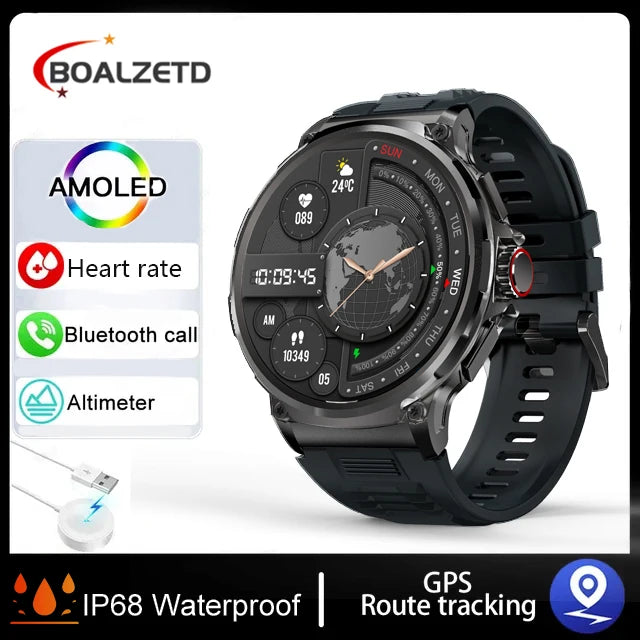 Neue 1,85-Zoll-Ultra-HD-Smartwatch mit GPS-Track, Bluetooth-Anruf, 710 mAh, großer Akku, Sport-Fitness-Smartwatch für Huawei Xiaomi