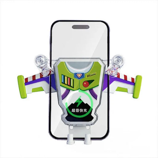 Neue Disney Buzz Lightyear Cartoon Auto Handy halter kreative personal isierte drahtlose Ladegerät Luft auslass Schnell lade geschenk