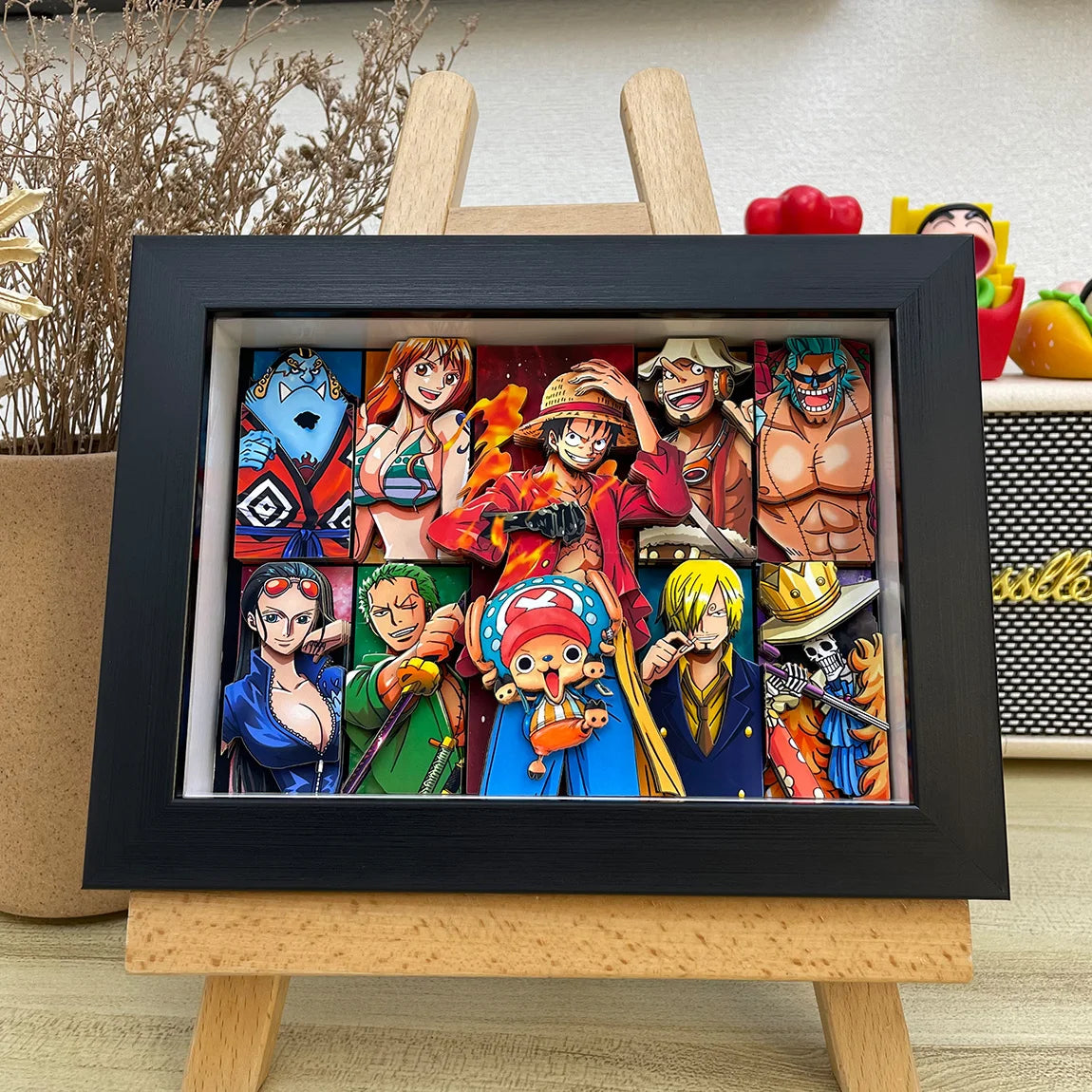 Neue One Piece 3D Kunst Malerei Wano Land Luffy Nami Zoro Chopper Cartoon Figur Sammeln Bild Ornamente Schlafzimmer Dekor Geschenke