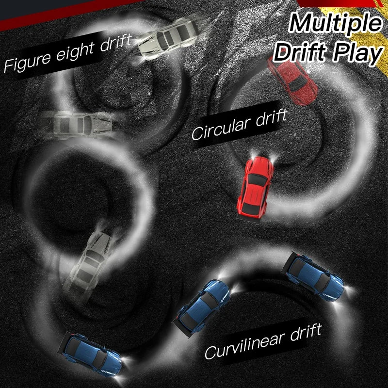 Neues ferngesteuertes Drift-Auto im Maßstab 1:64, 4WD-Modellfahrzeug mit LED-Licht, Rennsportspielzeug für Erwachsene, Jungen, Mädchen, Kinder, Geschenke