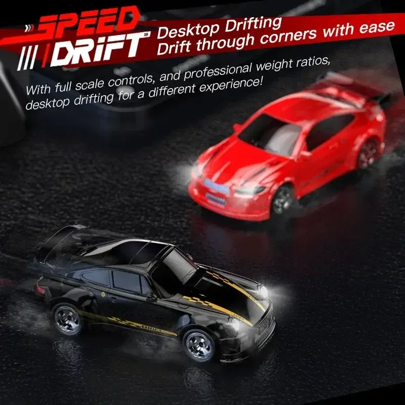 Neues ferngesteuertes Drift-Auto im Maßstab 1:64, 4WD-Modellfahrzeug mit LED-Licht, Rennsportspielzeug für Erwachsene, Jungen, Mädchen, Kinder, Geschenke