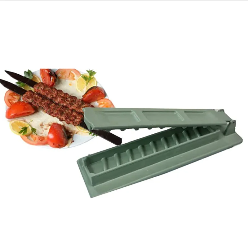 NewSingle Row Kebab Maker Bbq Meat Skewer Machine Kebab Press Maker Reusable Plastic Bbq Skewer Maker Kebab Preparation BBQ Tool