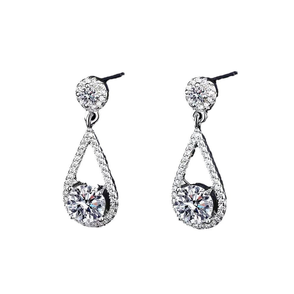 Fashion Jewelry Tassel Water Drop Eardrops Plated Sterling Silver 14g