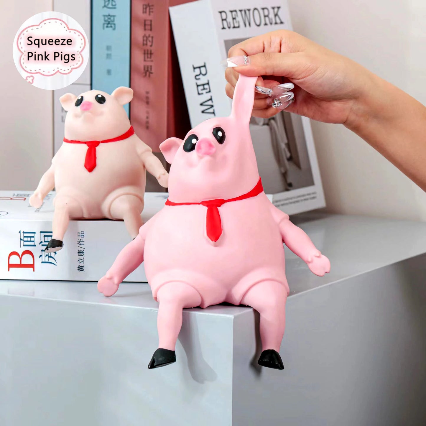 Pink Pig Squeeze Doll Fidget Toys Slow Rebound TPR 25cm Squishy Piggy Anti Stress Decompression Toy Stress Relief Toy Gift J144