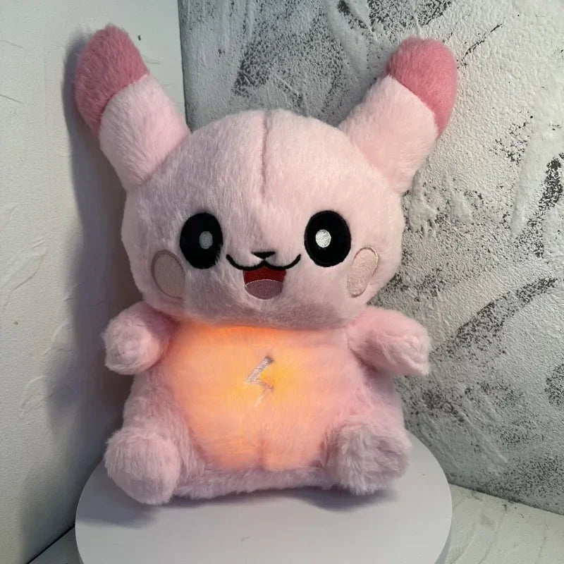 Pokemon Breathing Pikachu Glowing Doll Cartoon Anime Character Accessories Kawaii Soothing Children Toy Gift Room Decoration