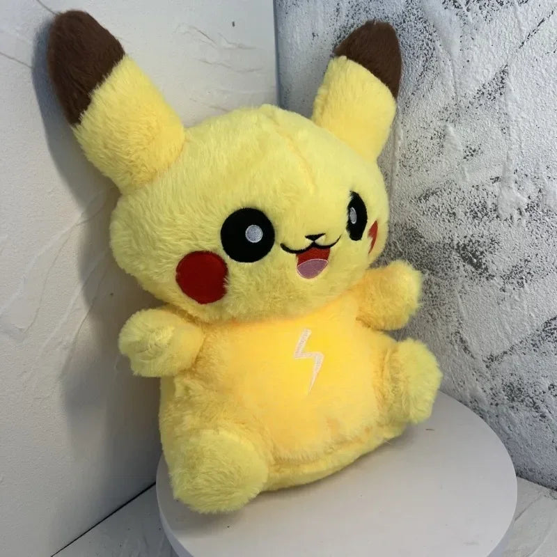 Pokemon Breathing Pikachu Glowing Doll Cartoon Anime Character Accessories Kawaii Soothing Children Toy Gift Room Decoration