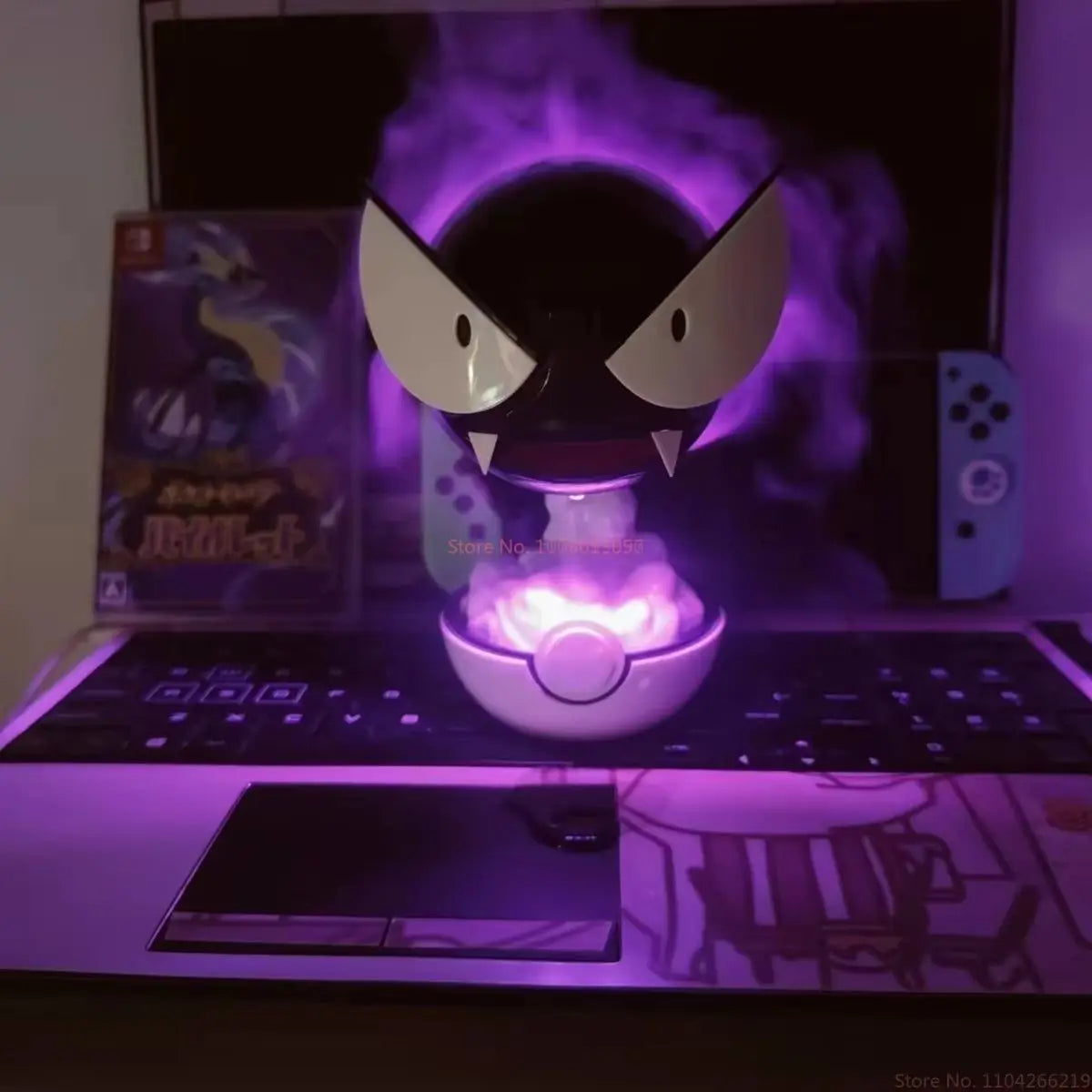 Pokemon Cool Umidificatore Anime Gengar Luce notturna Purificatore d'aria Illuminazione ambientale Lampada a LED carina Decorazione della stanza Regalo di Natale per bambini