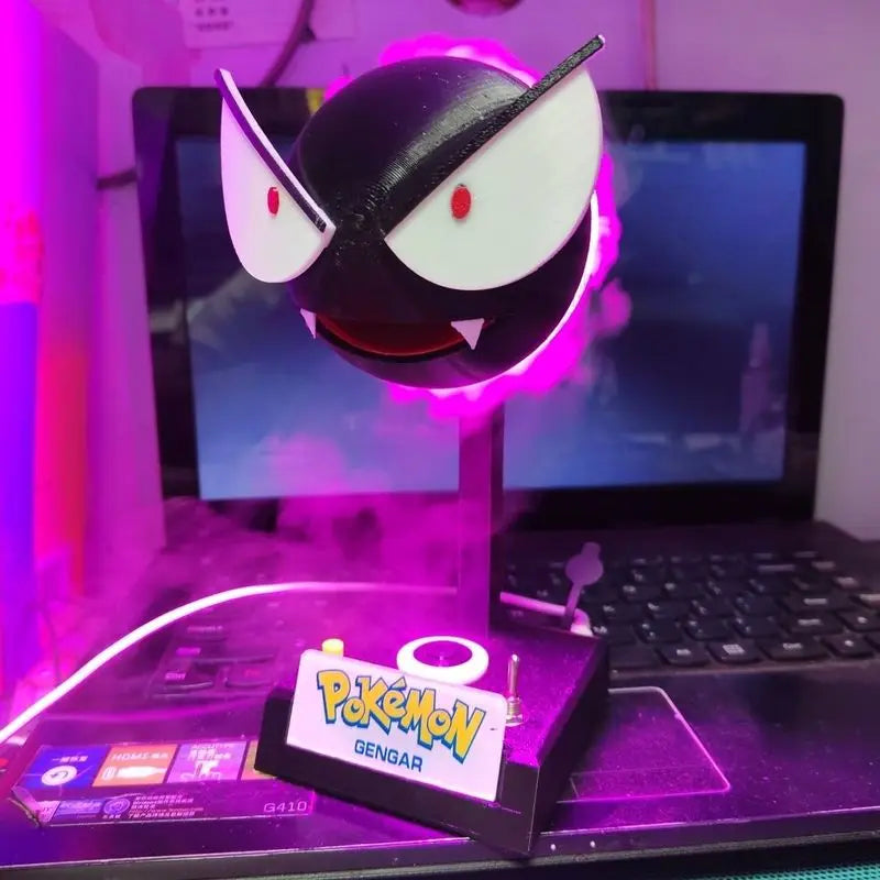 Pokemon Cool Umidificatore Anime Gengar Luce notturna Purificatore d'aria Illuminazione ambientale Lampada a LED carina Decorazione della stanza Regalo di Natale per bambini