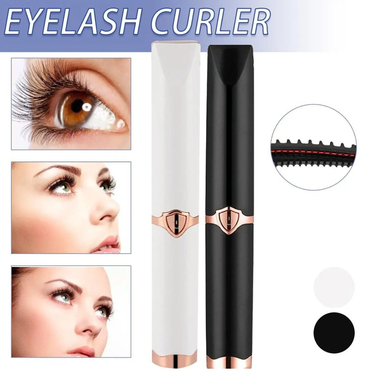 Portable 3 Temperature Mode Heated Eyelashes Curling Tool Electronic USB Natural Fake Eye Lash Curler Beauty Supplies