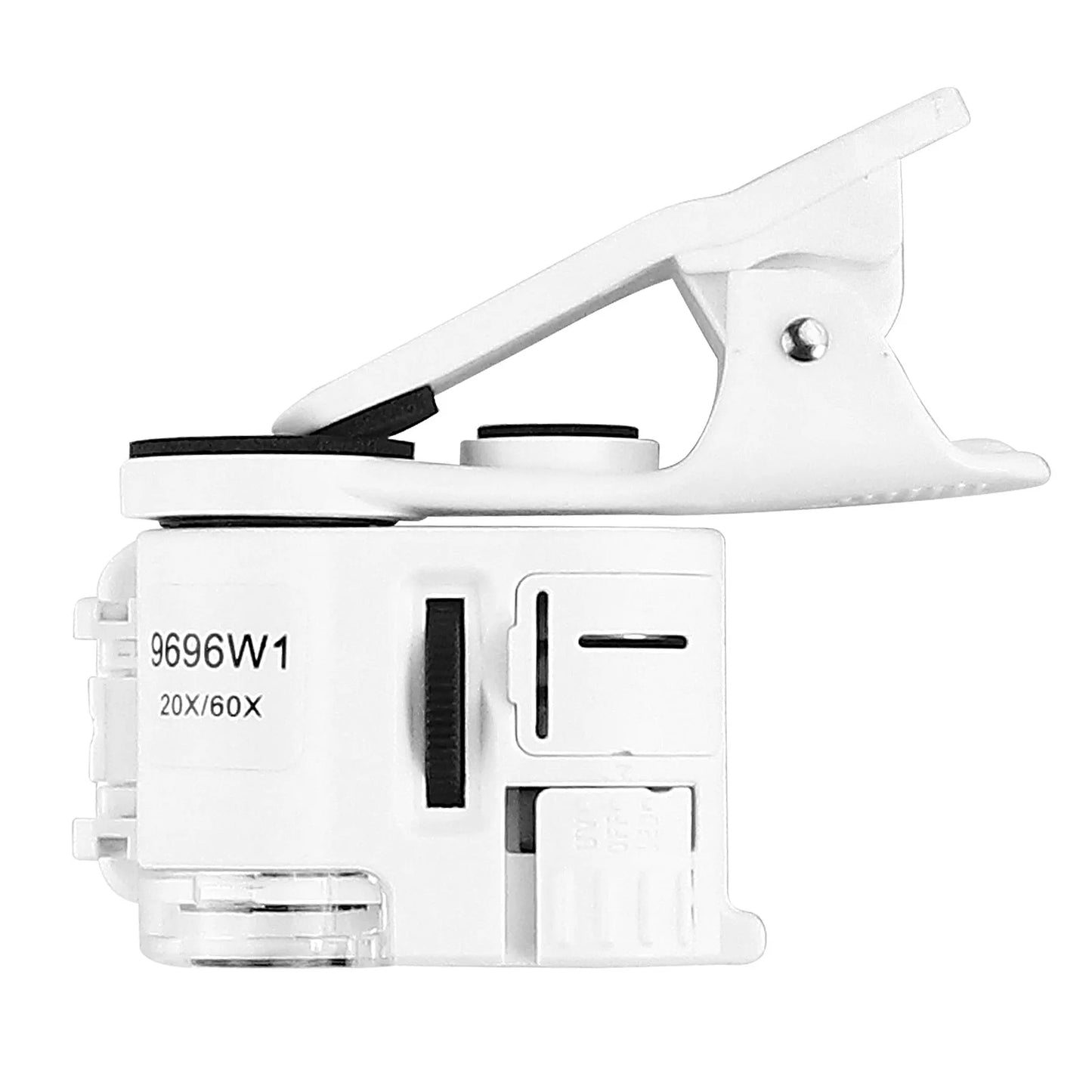 Portable Universal Clamp 20X 60X Microscope with Led Light for Cash Verification, Jewelry Identification, and Magnifying Glass