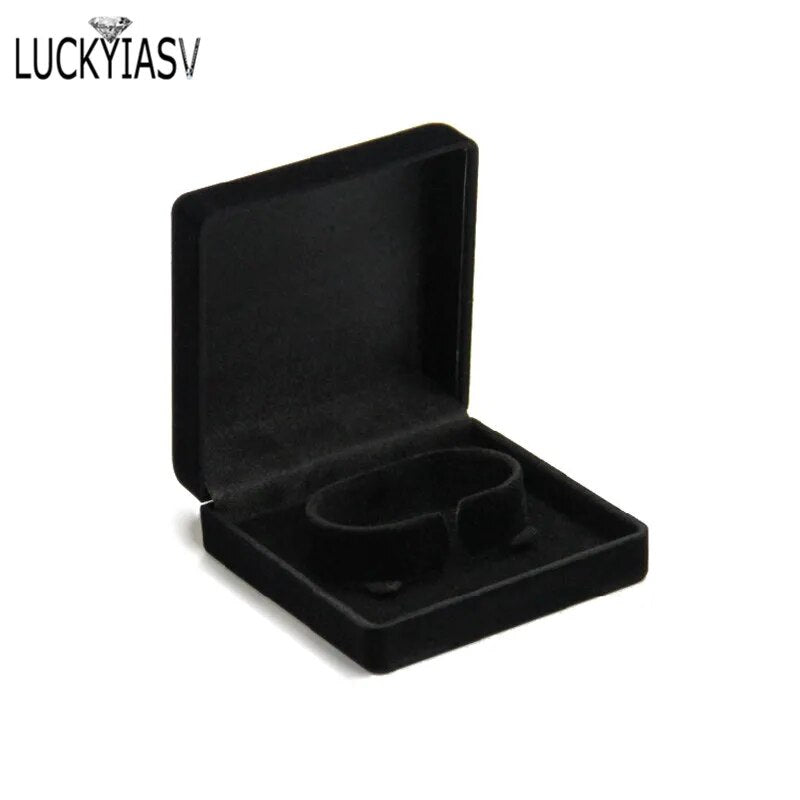 Premium Bangle Bracelet Box Black Velvet Coated Jewelry Display Boxes C Collar Jewellery Packaging Gift Holder Organizer Case