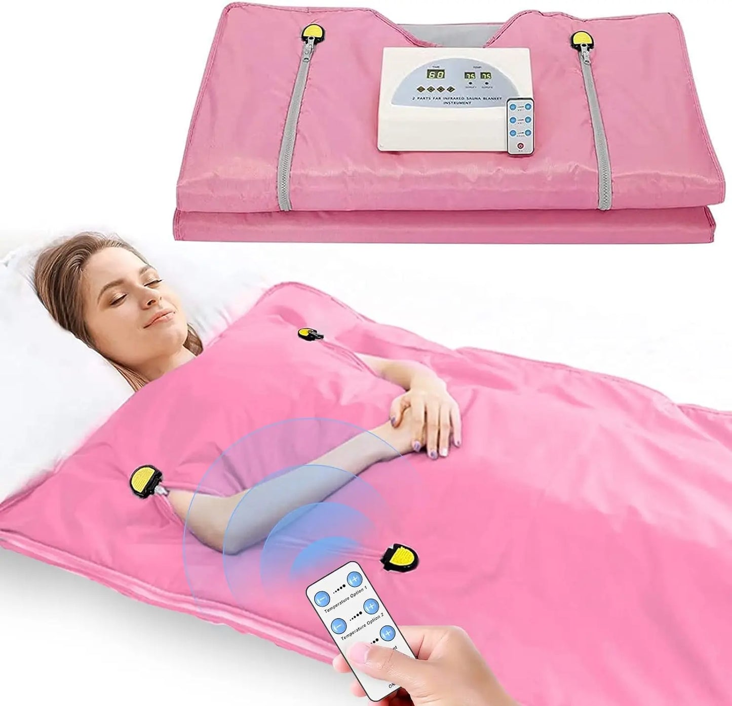 Professional Infrare Sauna Blanket Slimming Zipper Design Heating Sauna Blanket for Weight Loss Detox Home 180 x 80 cm