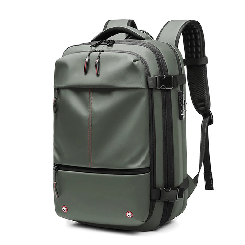 Reise-Männer 17-Zoll-Laptop-Rucksack Vakuumkompressionsrucksack Business-Schulrucksack mit großer Kapazität Erweitern Sie den Outdoor-Rucksack