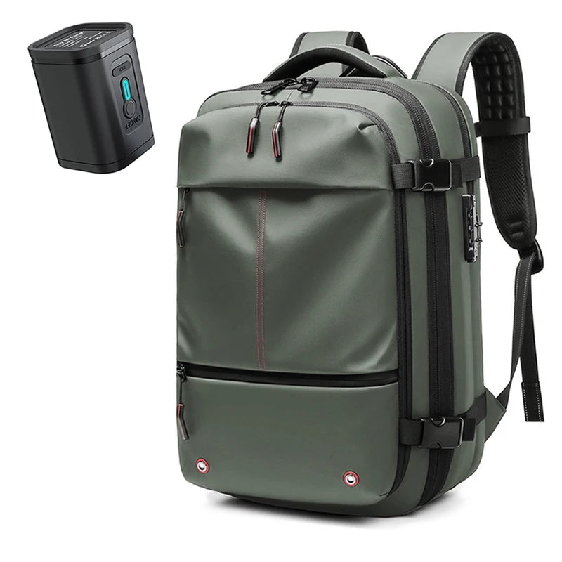 Reise-Männer 17-Zoll-Laptop-Rucksack Vakuumkompressionsrucksack Business-Schulrucksack mit großer Kapazität Erweitern Sie den Outdoor-Rucksack