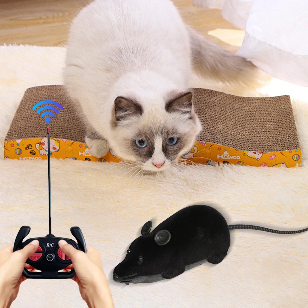 Roboter-Maus, Katzenspielzeug, batteriebetrieben, RC-Maus, Katzenspielzeug, 4 Modi, elektronische Ratten, Katzenspielzeug, interaktives Spielen für Haustiere